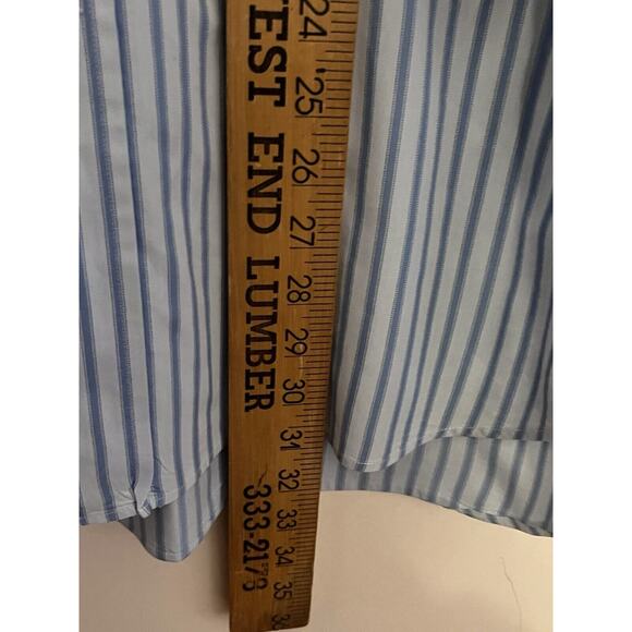 Tincati Milano Striped Dress Shirt •L• Premium Cotton Italy Blue Button Down - Picture 9 of 12